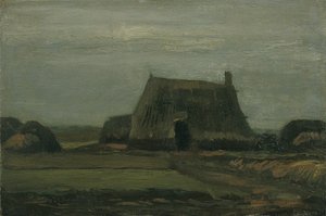 Boerderij met stapels turf door Vincent van Gogh