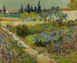 Nederlands: Tuin te Arles Bloeiende tuin met pad
