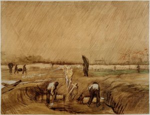 Begraafplaats in de regen