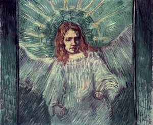 Hoofd van een engel, naar Rembrandt, 1889
