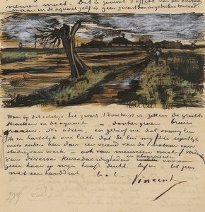 Knotwilg, Brief aan Theo van Gogh. 1882 door Vincent van Gogh