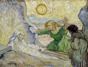 De opstanding van Lazarus (naar Rembrandt) door Vincent van Gogh