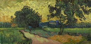 Landschap in de schemering