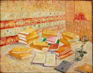 Les livres jaunes ou romances Parisiens. Schilderij door Vincent van Gogh (1853-1890) 1887. Baden-Baden, privécollectie door Vincent van Gogh