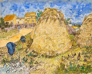 Meules de blé door Vincent van Gogh