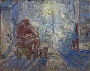Nacht (Famille de paysans dans un interieur) door Vincent van Gogh