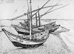 Zeilboten in Saintes-Maries door Vincent van Gogh