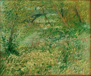 Seine-oever in de lente bij Pont de Clichy door Vincent van Gogh