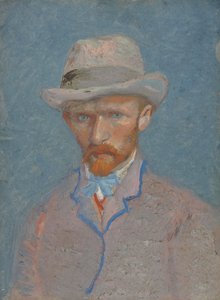 Zelfportret met grijze vilten hoed door Vincent van Gogh