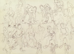 Studies van Boeren aan het Werk, Zaaien en Graven door Vincent van Gogh
