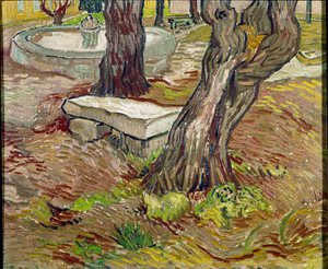 Het park van het Saint Paul asiel in Saint-Remy door Vincent van Gogh