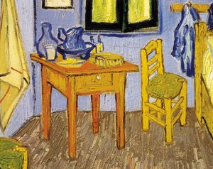 De kamer van Vincent Van Gogh in Arles (detail) 1889