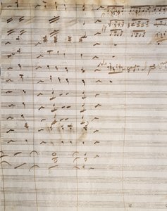 Handgeschreven partituur voor opera Beatrice di Tenda door Vincenzo Bellini
