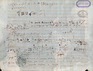 Bladmuziekpagina voor De piraat, opera van Vincenzo Bellini door Vincenzo Bellini
