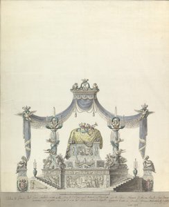 Catafalque van Keizerin Catharina de Grote van Rusland Zijaanzicht, 1796 door Vincenzo Brenna