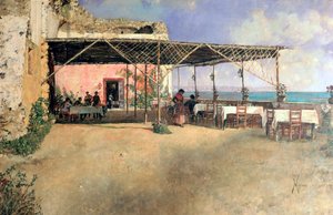 Taverna in Posillipo, 1886 door Vincenzo Migliaro