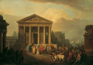 Offerhandeling voor Romeinse tempel