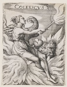 Cholerisch Temperament, c.1530-62 (gravure) door Virgilius the elder Solis