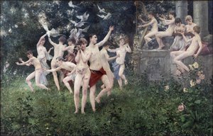 Lentefeest (Allegorische scène) door Vitezlav Karel Masek