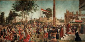 Cyclus van het leven van Sint Ursula: het martelaarschap van de pelgrims en de begrafenis van Sint Ursula door Vittore Carpaccio
