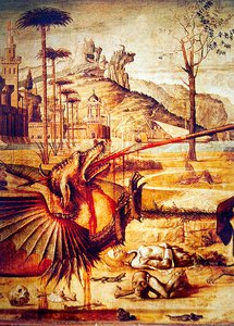 Detail van Sint Joris die de Draak Doodt, ca. 1502-07 door Vittore Carpaccio