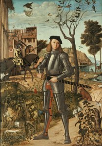 Jonge ridder in een landschap