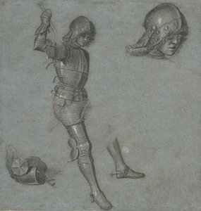 Studies van een zittende jongeling in harnas, ca. 1505