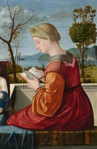 De Maagd die leest door Vittore Carpaccio