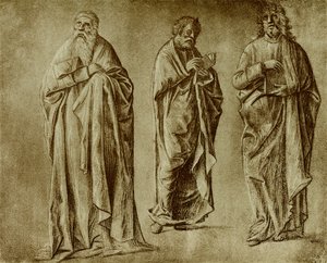 Drie figuurstudies voor heiligen