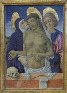 Christus in medelijden met de Maagd en Sint Jan de Evangelist, c.1490-1500