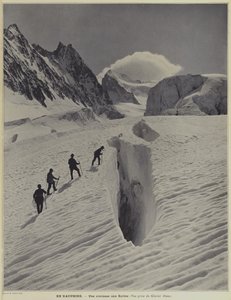 Een Spleet op de Glacier Blanc op de Barre des Écrins in de Dauphiné-regio van de Franse Alpen door Vittorio Sella