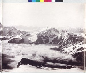 Panoramische radiografie vanaf de top van de berg Elbrus door Vittorio Sella