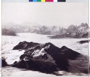 Panoramische radiografie vanaf de top van de berg Elbrus door Vittorio Sella
