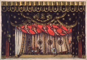 Decorontwerp voor het toneelstuk "De vernietiger van Jeruzalem" van Arvid Jarnefelt