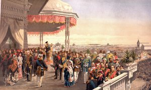 Openbare festiviteiten na de kroning van keizer Alexander III op Khodynka-veld door Vladimir Egorovic Makovsky