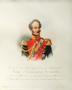 Portret van Generaal Pyotr Alexandrovich Chicherin (Uit het Album van de Keizerlijke Paardengarde) door Vladimir Ivanovich Hau