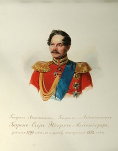 Portret van Generaal Yegor Fyodorovich Meiendorf (1794-1879) (Uit het Album van de Keizerlijke Paardengarde) door Vladimir Ivanovich Hau