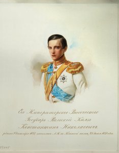 Portret van Groothertog Konstantin Nikolaevich van Rusland (1827-1892) (Uit het Album van de Keizerlijke Huzaren) door Vladimir Ivanovich Hau