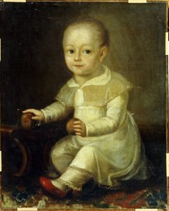 Portret van een kind met appels. Schilderij van Vladimir Loukitch Borovikovsky (1757-1825)