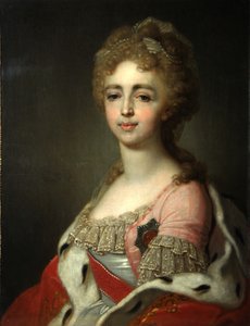 Portret van Groothertogin Alexandra Pavlovna 1783-1801, dochter van keizer Paul I, 1798