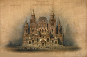 Goedgekeurd ontwerp van het gebouw van het Historisch Museum, 1875 door Vladimir Ossipovitch Sherwood