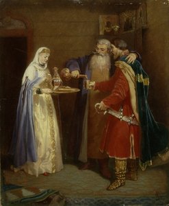 Boyar verwelkomt prins Serebrenni die Boyar Morozov bezoekt, 1865