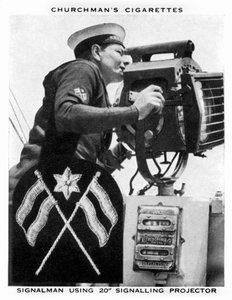 Seinman met 20 Signaleringsprojector, 1937 door WA and AC Churchman