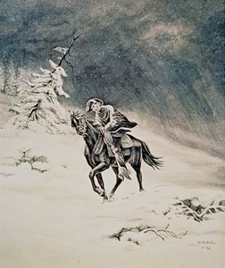 Pony Express Ruiter in de Sierra Nevada Mountains