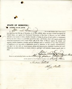 Loyaliteitseed van Wm. L. Ewing uit Missouri, County of St. Louis door W.L. Ewing