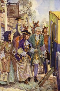 "Zijn Heer leidde de dames naar het voertuig" door W.R.S. (after) Stott