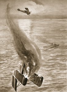 De vernietiging van een Duitse watervliegtuig door Flight-Sub-Lieutenant Ince voor de Belgische kust