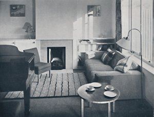 Elsa Booth - Woonkamer die was ontworpen om een vleugelpiano te herbergen, 1939