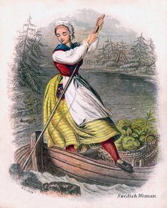 Zweedse vrouw roeit, 1809 door W. Dickes