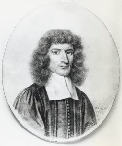 Portret van Isaac Barrow (1630-1677), Engelse christelijke theoloog en wiskundige, gravure door John Ward Dunsmore